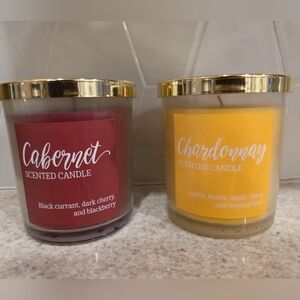 Cabernet & Chardonnay Scented Candles - Red and Yellow Set